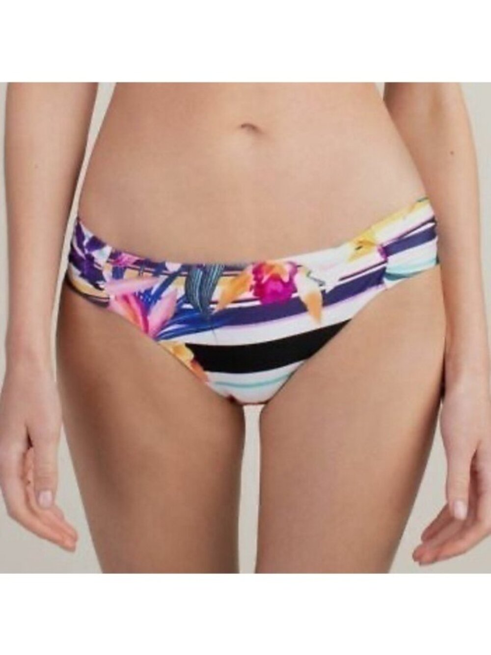 Trina Turk women's white treasure cove hipster bikini bottom size  10 NWT